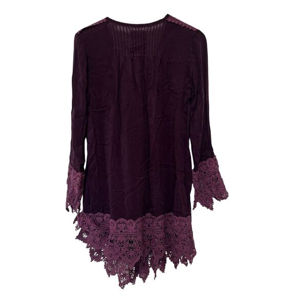Johnny Was Purple Lace Tunic Dress Sz S - Picture 6 of 9